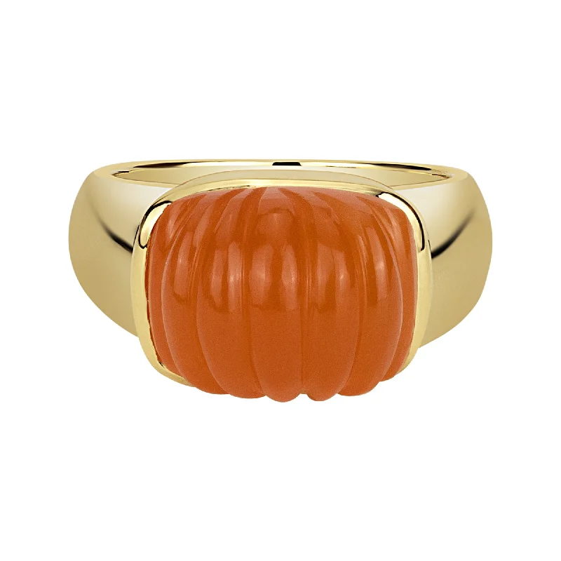 Ladies rings with twist motifs -Ring - Cornelian (1492E)