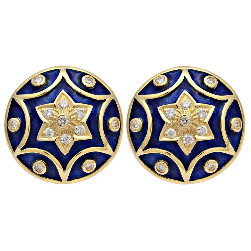 Ladies earrings for bridal chic -Earrings-Diamond (Enamel)  (2113F)