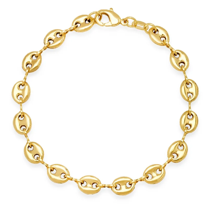 ladies-crystal-rope-bracelets-PUFFY LINK BRACELET, GOLD