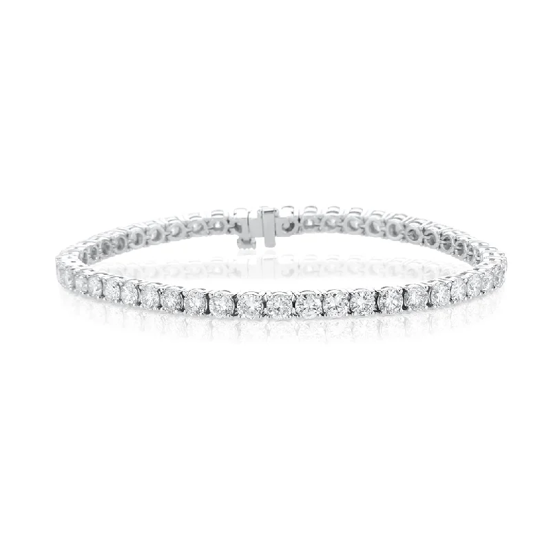 ladies-moon-pearl-bracelets-7.32 Cttw Round Diamond 14K White Gold Tennis Bracelet