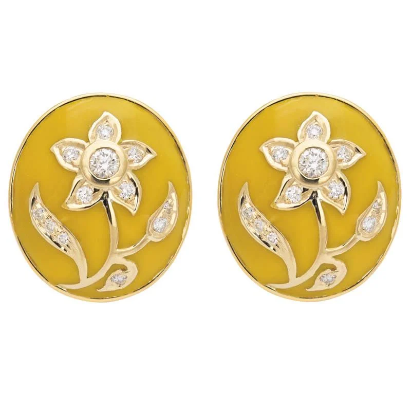 Ladies earrings with critter studs -Earrings- Diamond (Enamel)  (2188E)