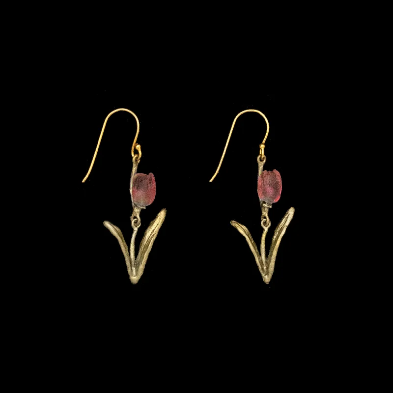 Ladies earrings for life’s big days -Tulip Earrings - Wire (Pink)