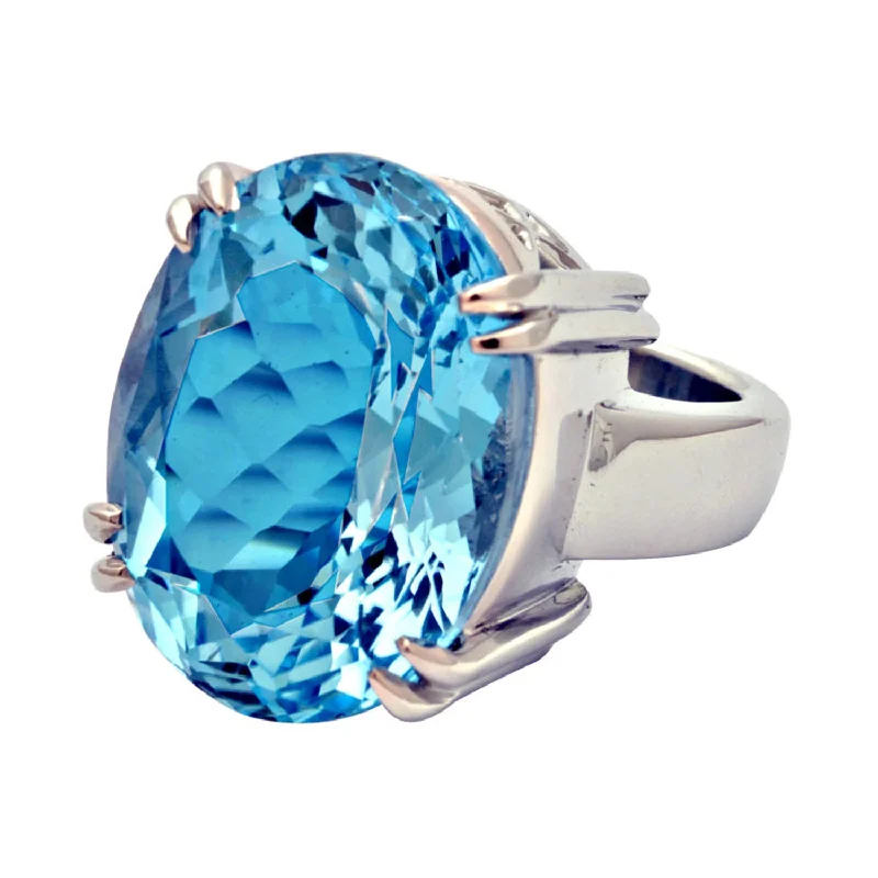 Ladies rings nostalgic charm -Ring- Blue Topaz (193NS)