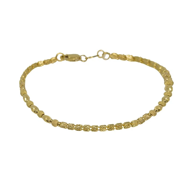 ladies-flower-wrap-bracelets-22K Yellow Gold Bracelet W/ Varied Gold Ball Designs