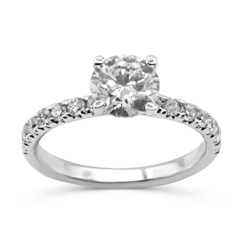 Ladies engagement rings with galaxy diamonds -14kt Engagement Ring White Gold 1.55 Ctw Lab Made Diamonds