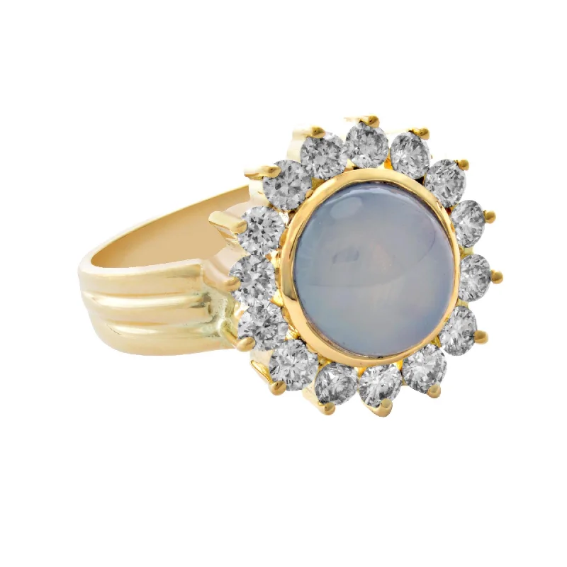 Ladies rings quirky charm -Ring-Blue Sapphire and Diamond