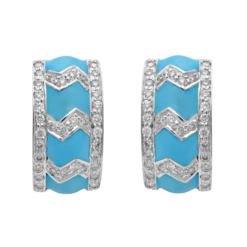 Ladies earrings quiet glamour -Earrings-Diamond (Enamel)  (191AS)