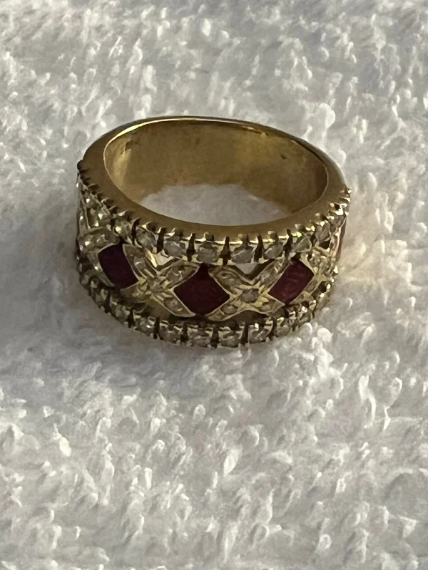 Ladies rings vintage brilliance -Repair - Ring - Diamond (Enamel) in 18K Gold