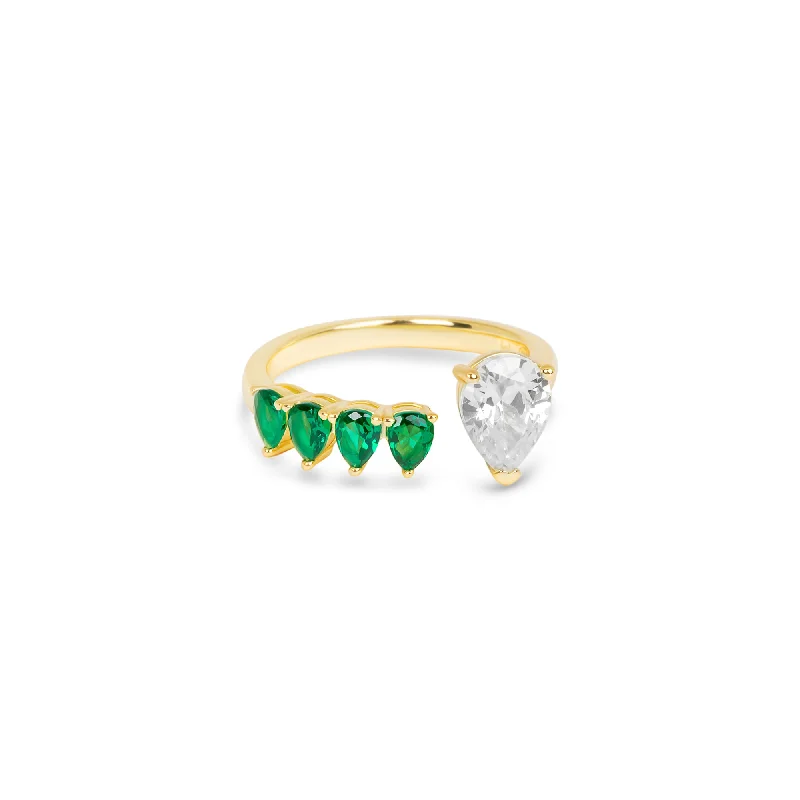 Ladies rings for path vibes -THE PEAR CUT EMERALD RING