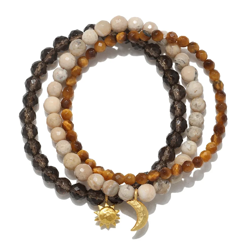 ladies-ethnic-gold-bracelets-Manifest Balance Gemstone Bracelet Set