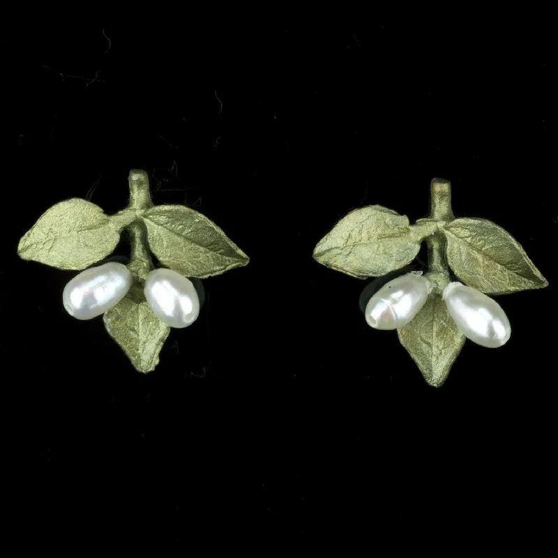 Ladies earrings with ripple studs -Myrtle Earrings - Clip