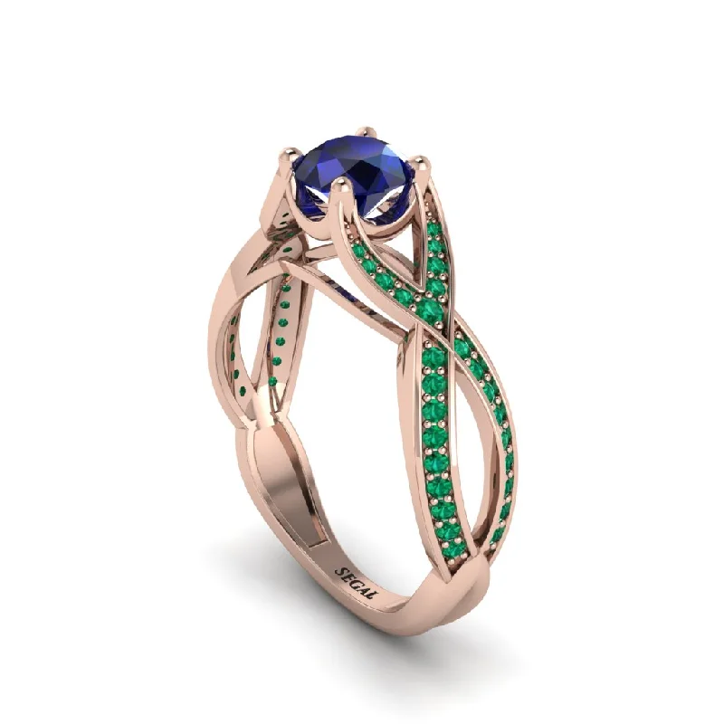 Ladies engagement rings for calm unions -Sapphire Eternal Twist Engagement Ring - Maisie No. 29