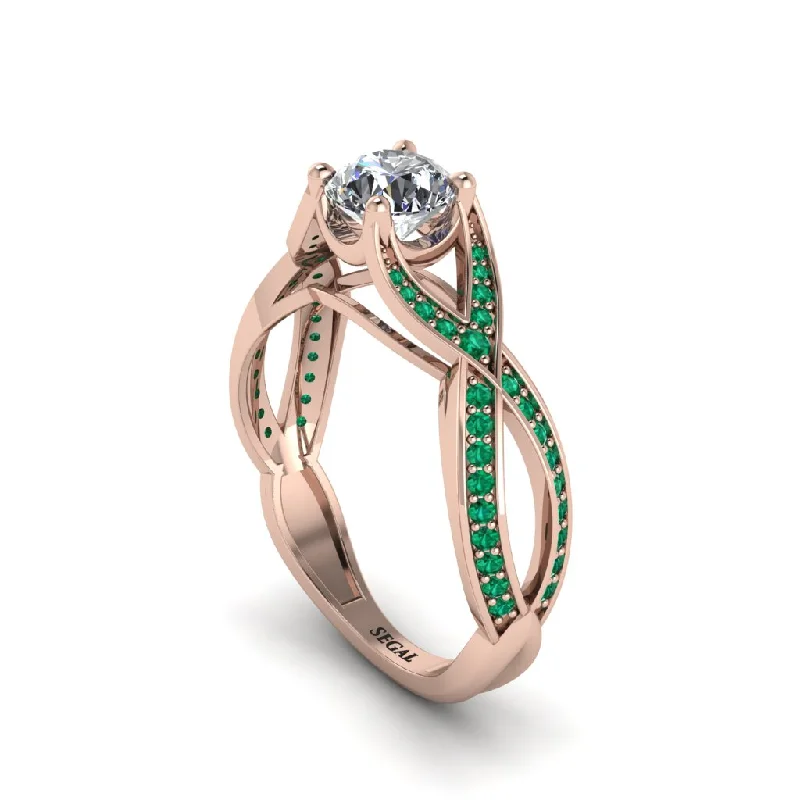 Ladies engagement rings with flare accents -Diamond Eternal Twist Engagement Ring - Maisie No. 17