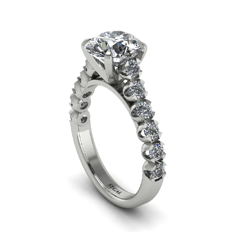 Ladies engagement rings for free-spirit love -2ct Round Cut Diamond 14K Gold Engagement Ring - Christina No. 3