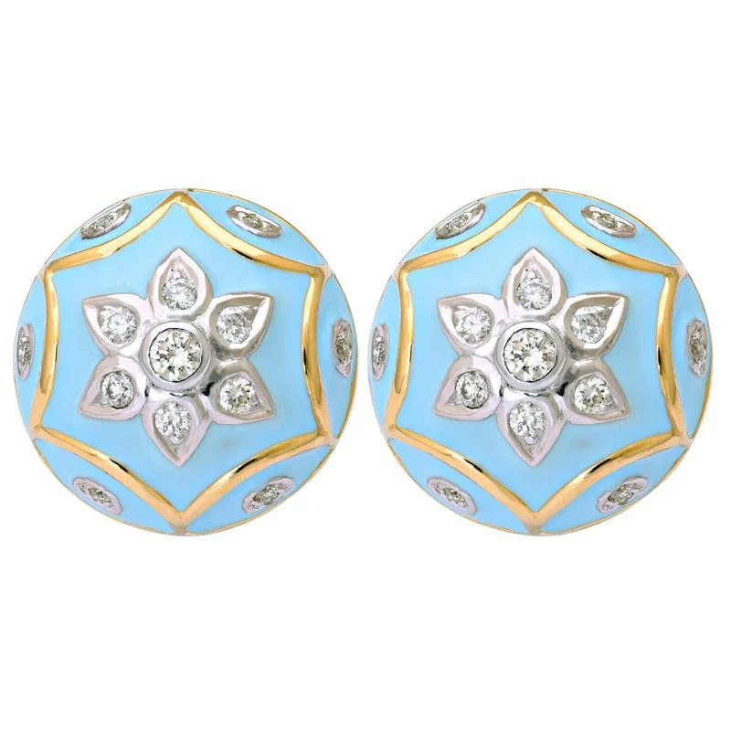 Ladies earrings classic charm -Earrings-Diamond (Enamel)  (13AM)