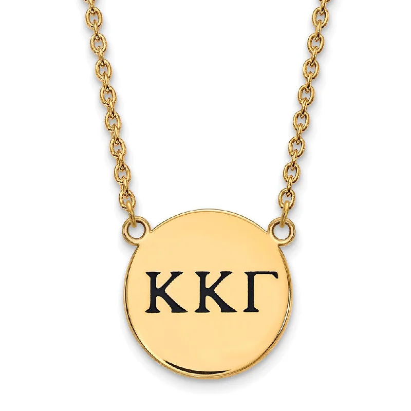 ladies-wedding-silver-necklaces-14K Plated Silver Kappa Kappa Gamma Lg Enamel Greek Letters Necklace