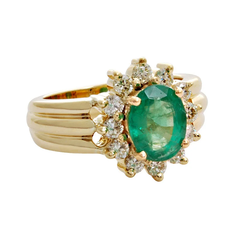 Ladies rings for island days -Ring- Emerald And Diamond (1518I)