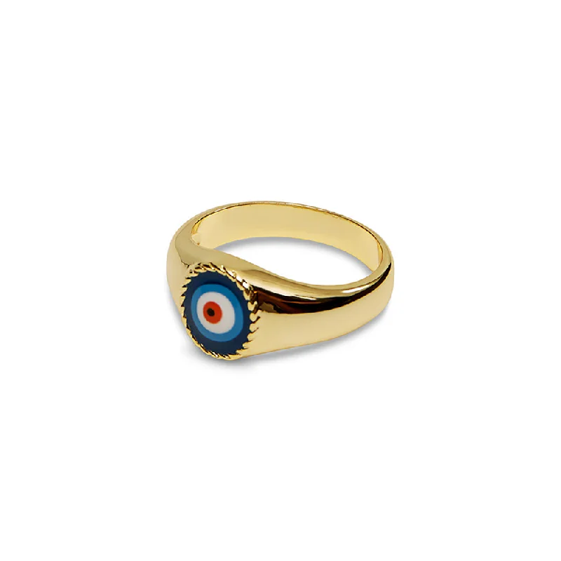 Ladies rings for vision vibes -THE SMALL EVIL EYE SIGNET RING