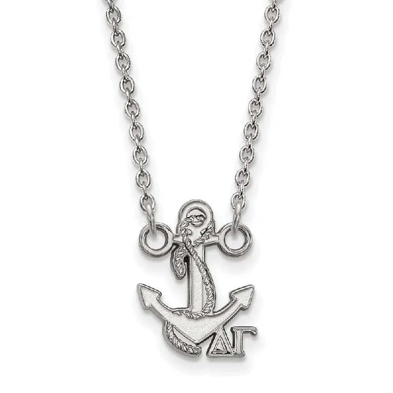 ladies-party-rope-necklaces-Sterling Silver Delta Gamma XS (Tiny) Necklace