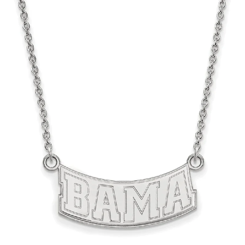 ladies-delicate-silver-necklaces-10k White Gold U of Alabama Small Pendant Necklace