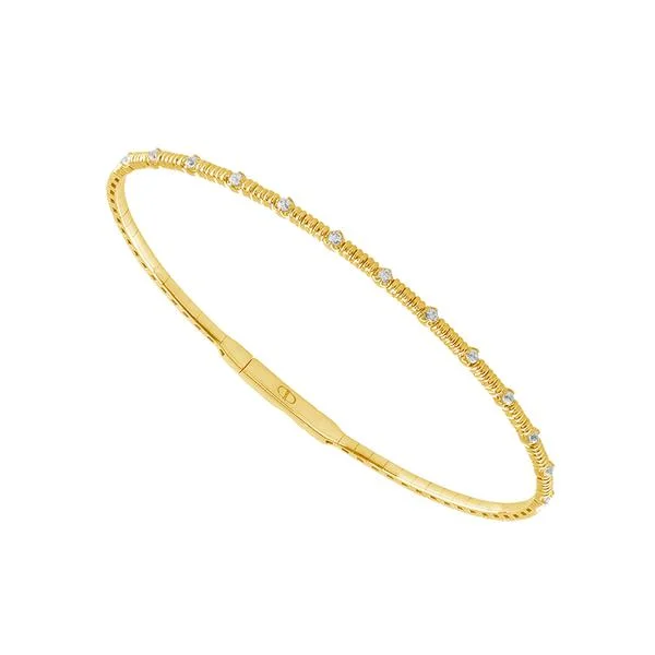 ladies-crystal-wrap-bracelets-14k Yellow Gold 0.20ctw Flexible Diamond Bangle Bracelet