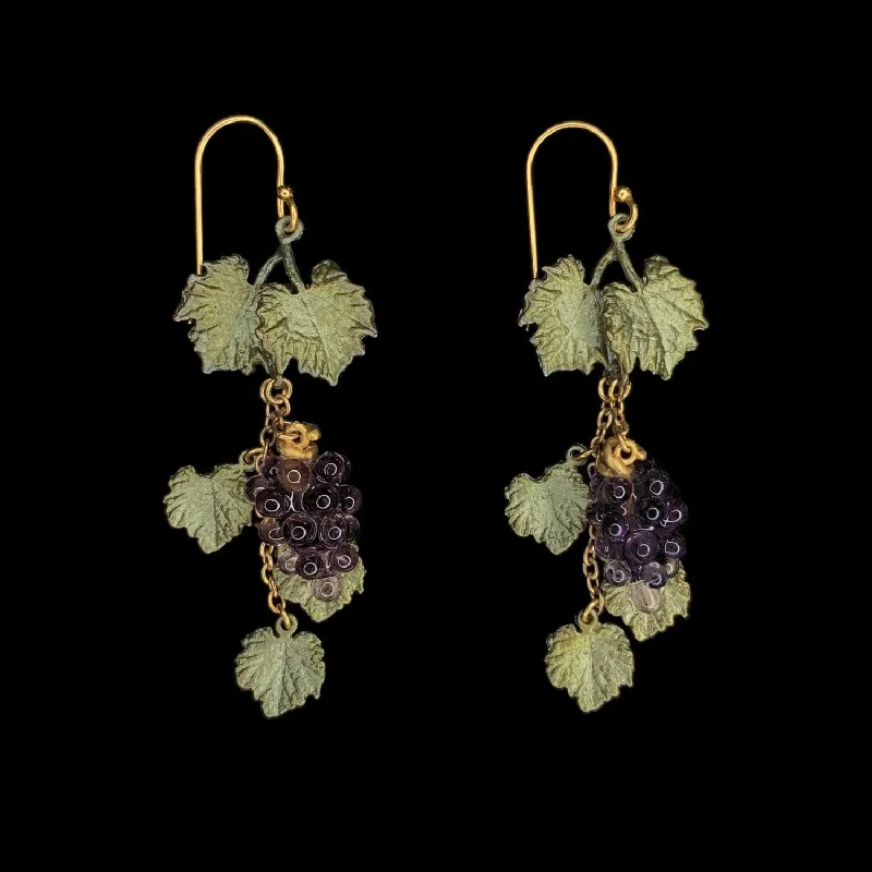 Ladies earrings for startup vibes -Wild Grape Vine Earrings - Dangle Wire