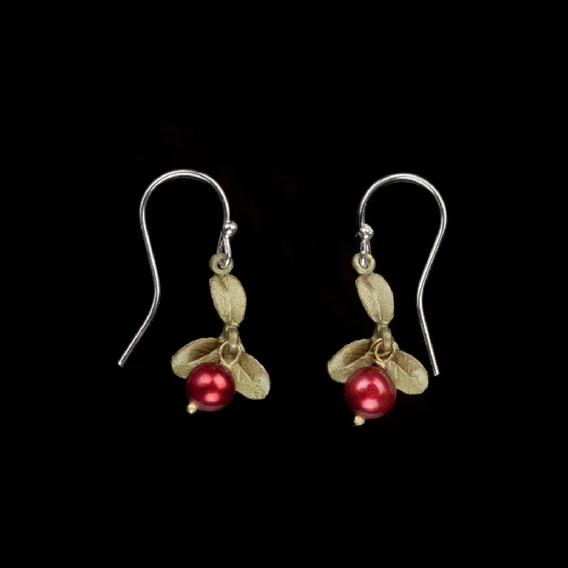 Ladies earrings classic charm -Cranberry Earrings - Wire Drop