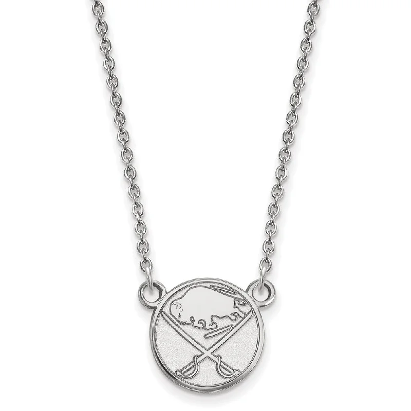 ladies-wedding-diamond-necklaces-Sterling Silver NHL Buffalo Sabres Small Necklace, 18 Inch