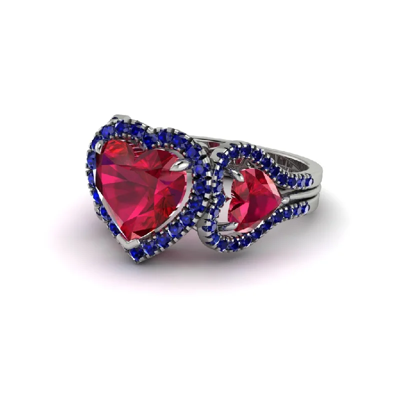 Ladies engagement rings for blooming love -Ruby Eternal Heartbeat Engagement Ring - Aylin No. 72