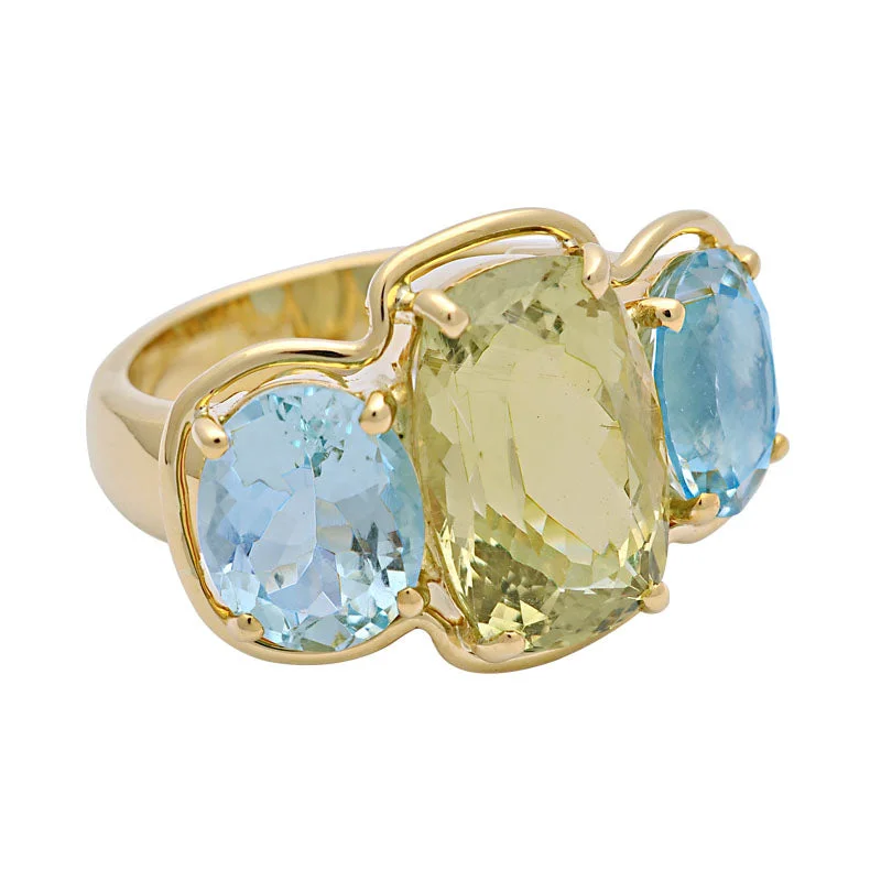 Ladies rings for trendy outfits -Ring-Beryl and Aquamarine