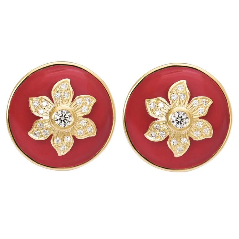 Ladies earrings for sporty days -Earrings- Diamond (Enamel)  (2189G)