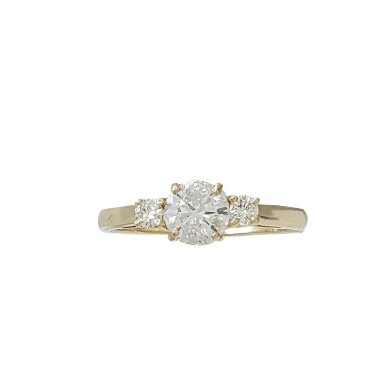 Ladies engagement rings cultural love -Three-Stone Diamond Engagement Ring (14K)