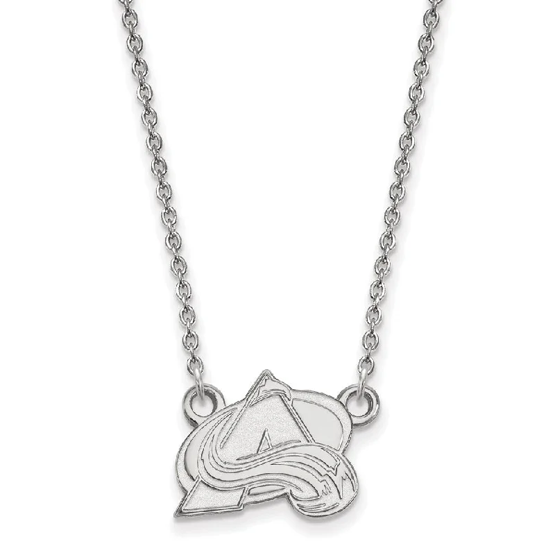 ladies-delicate-gold-necklaces-Sterling Silver NHL Colorado Avalanche Small Necklace, 18 In