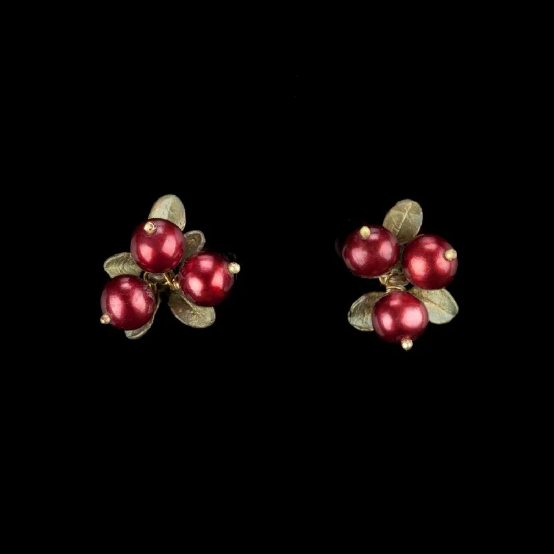 Ladies earrings soft matte -Cranberry Earrings - Clip