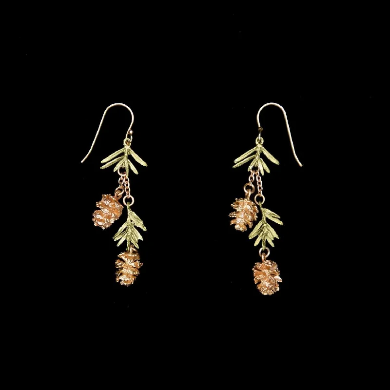 Ladies earrings dainty flair -Pine Needle Earrings - Statement