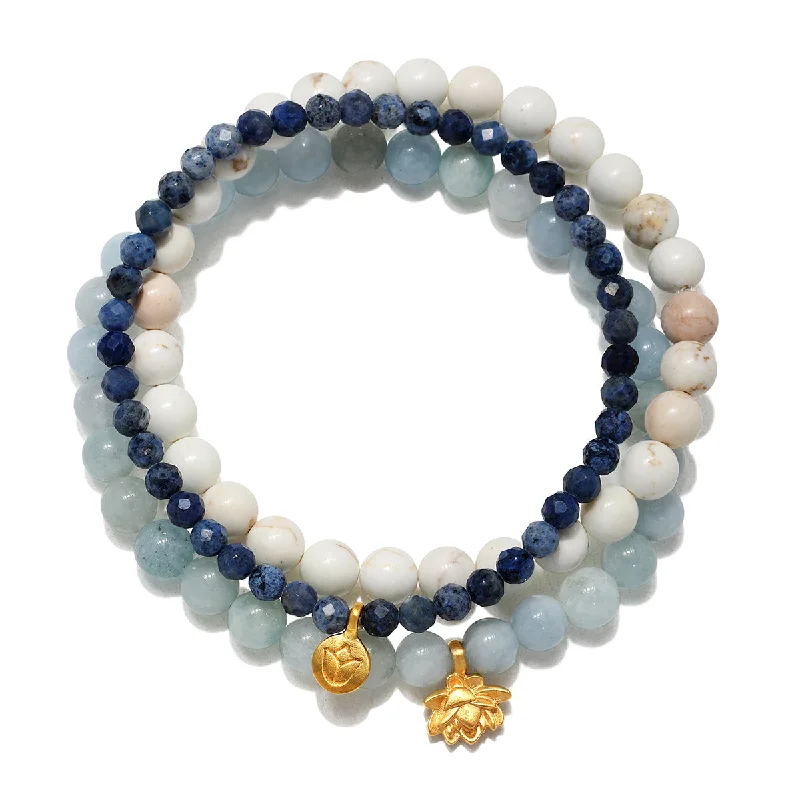 ladies-artisan-pearl-bracelets-Manifest Positivity Gemstone Bracelet Set