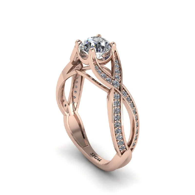 Ladies engagement rings with star settings -Diamond Eternal Twist Engagement Ring - Maisie No. 2