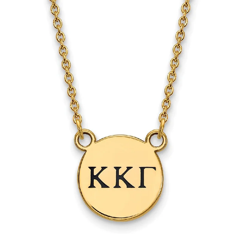 ladies-delicate-silver-necklaces-14K Plated Silver Kappa Kappa Gamma Sm Enamel Greek Letters Necklace