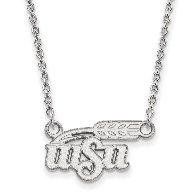 ladies-handmade-gold-necklaces-14k White Gold Wichita State Small Pendant Necklace