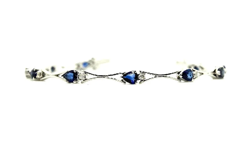 ladies-moon-pearl-bracelets-Sapphire & Diamond Drop Bracelet