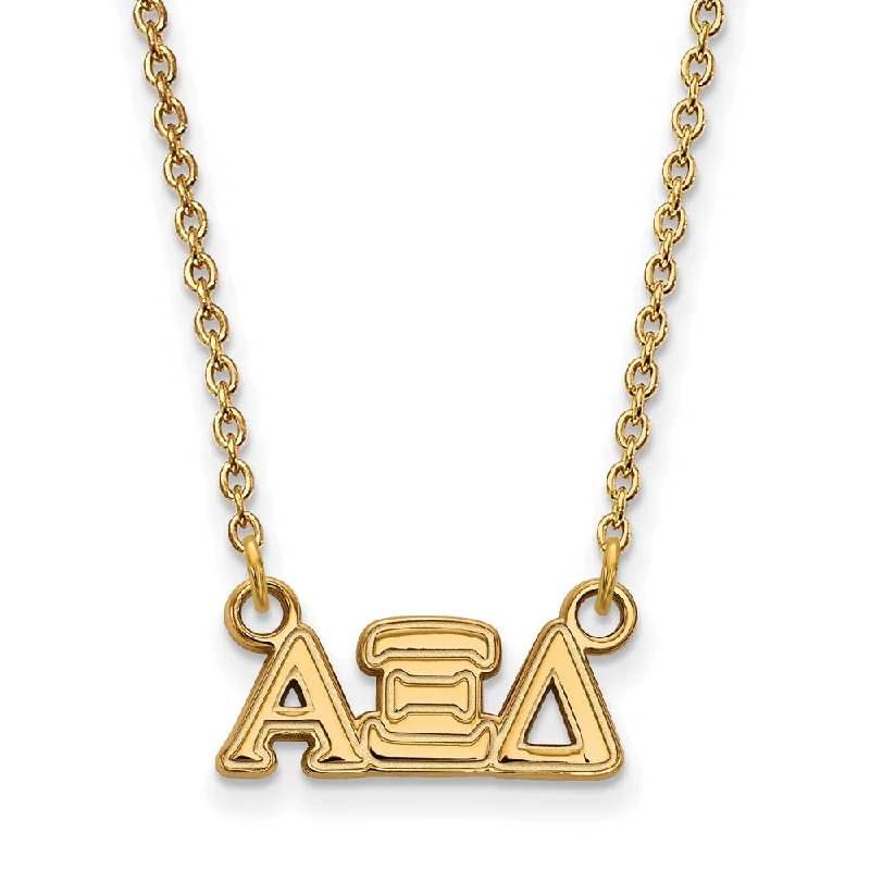 ladies-gift-cable-necklaces-14K Plated Silver Alpha Xi Delta XS (Tiny) Greek Letters Necklace