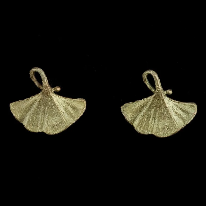 Ladies earrings knotted shine -Ginkgo Earrings - Posts