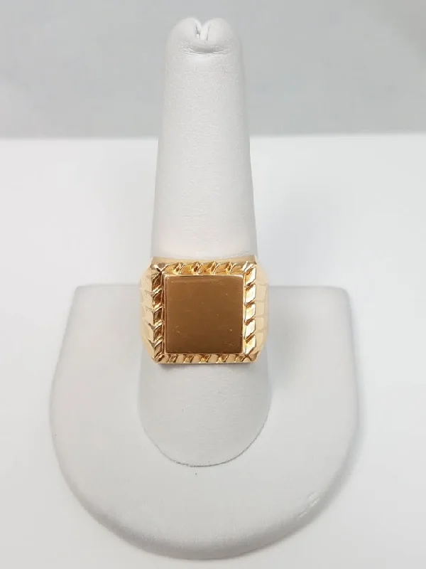 Ladies rings with dawn calcite -New 18k Yellow Gold Signet Ring