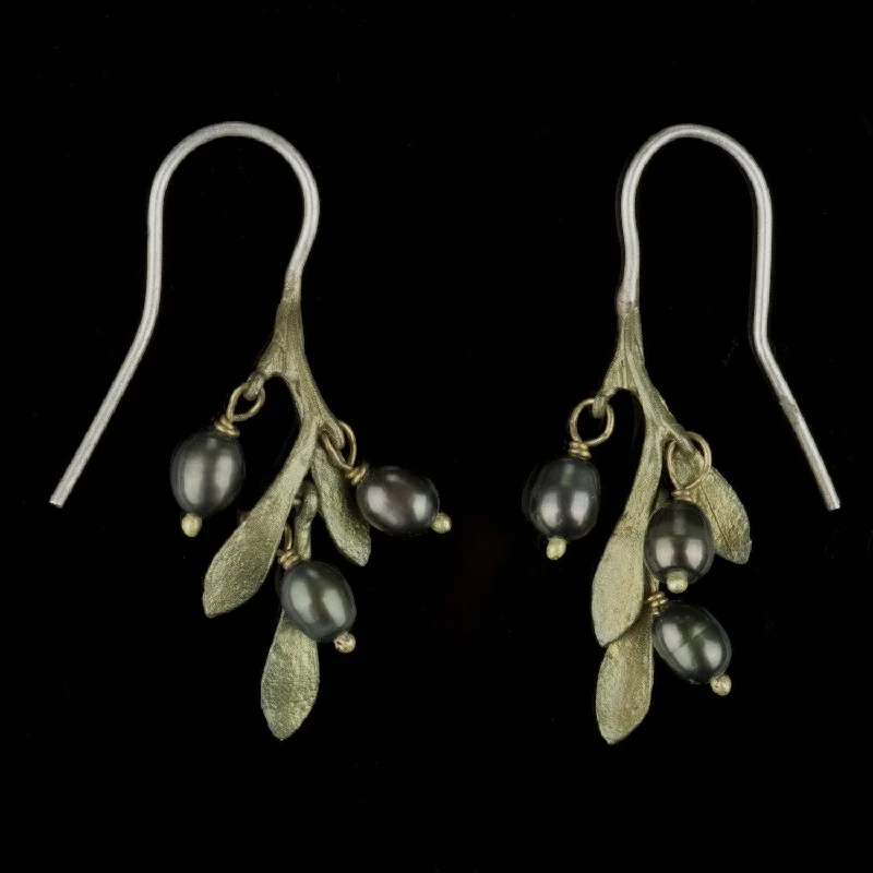 Ladies earrings with trail studs -Olive Earrings - Delicate Wire Drop