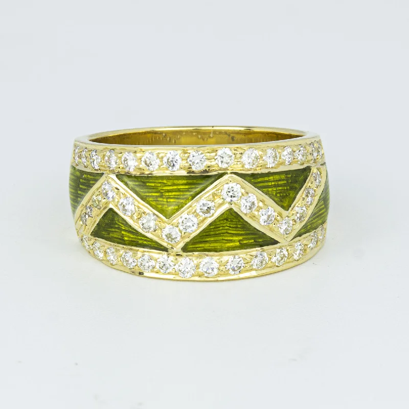 Ladies rings for tea moments -Ring - Diamond (enamel)