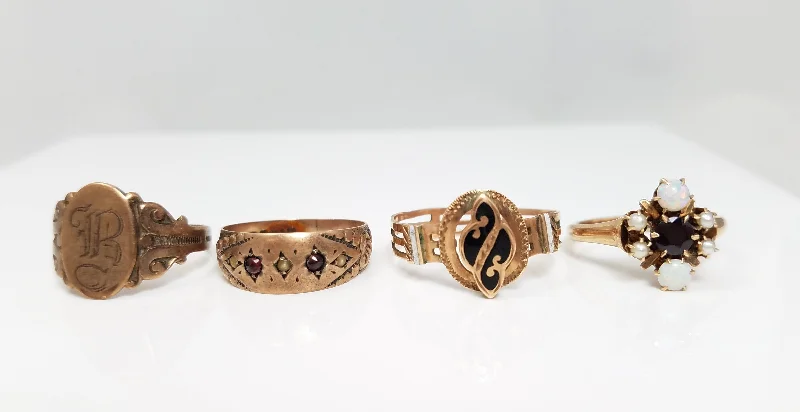 Ladies rings for wild vibes -*To Restore* Four Victorian ~7k Gold Rings