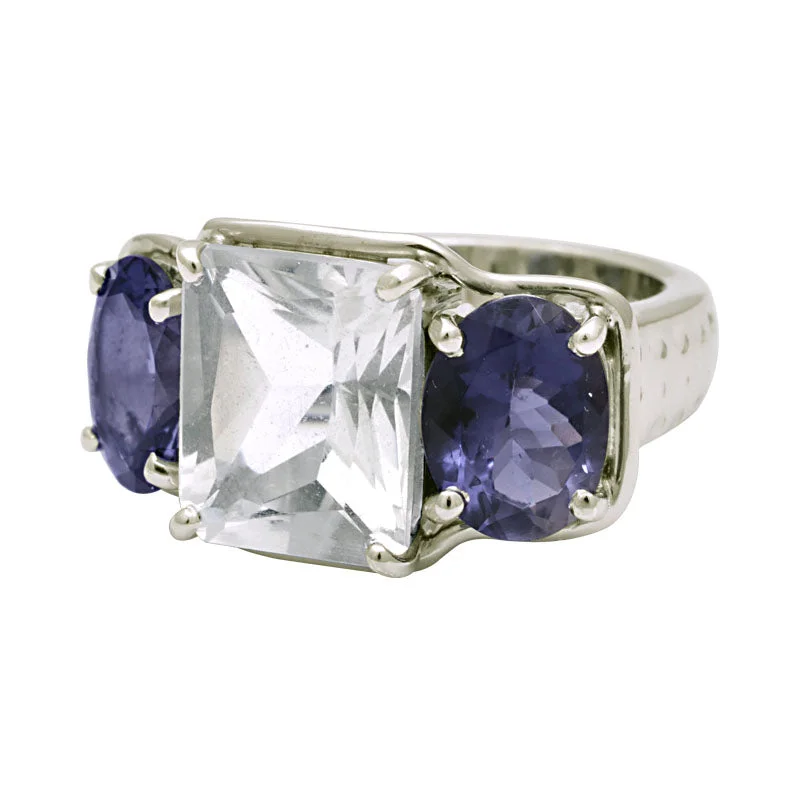 Ladies rings for gallery nights -Ring-Crystal and Iolite