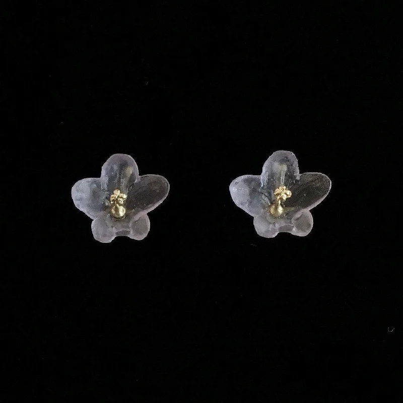 Ladies earrings thick sparkle -African Violet Earring - Post