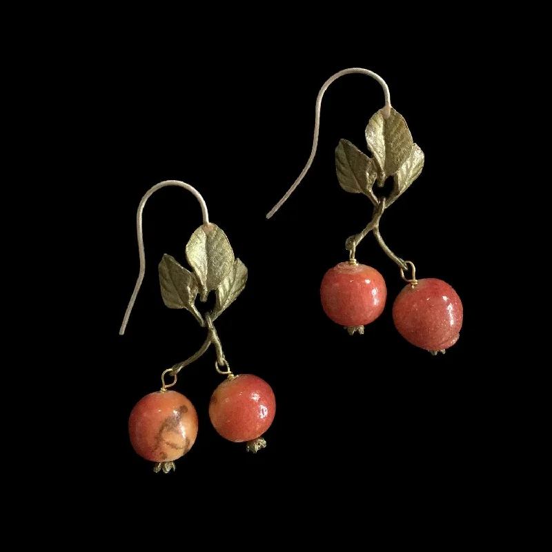 Ladies earrings coiled elegance -Crab Apple Earring - Wire Drop