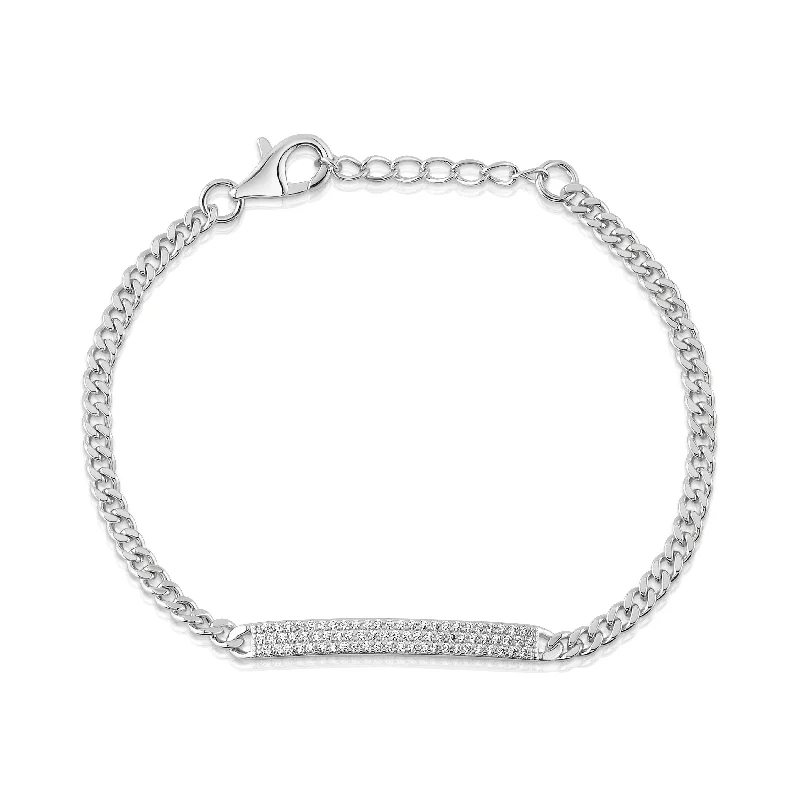 ladies-gift-braided-bracelets-BEAMING BAR LINK BRACELET, SILVER